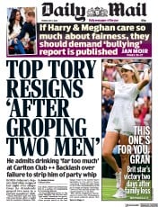 Daily Mail front page for 1 July 2022