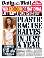 Daily Mail (UK) Newspaper Front Page for 1 August 2019