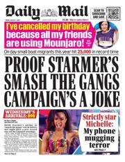 Daily Mail front page for 1 August 2025