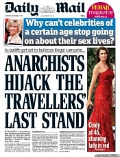 Daily Mail (UK) Newspaper Front Page for 1 September 2011