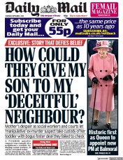 Daily Mail (UK) Newspaper Front Page for 1 September 2022