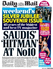 Daily Mail (UK) Newspaper Front Page for 20 October 2018