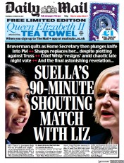 Daily Mail (UK) Newspaper Front Page for 20 October 2022
