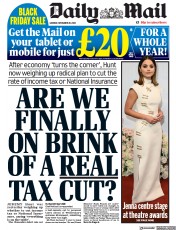 Daily Mail front page for 20 November 2023