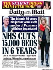 Daily Mail (UK) Newspaper Front Page for 20 February 2017