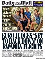 Daily Mail (UK) Newspaper Front Page for 20 March 2023