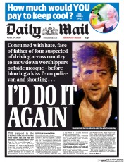 Daily Mail (UK) Newspaper Front Page for 20 June 2017