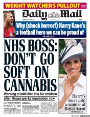 Daily Mail (UK) Newspaper Front Page for 20 June 2018