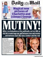 Daily Mail (UK) Newspaper Front Page for 20 July 2017