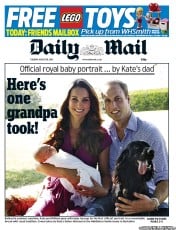 Daily Mail (UK) Newspaper Front Page for 20 August 2013