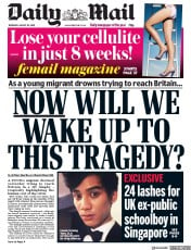 Daily Mail (UK) Newspaper Front Page for 20 August 2020