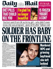 Daily Mail (UK) Newspaper Front Page for 20 September 2012