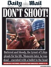 Daily Mail (UK) Newspaper Front Page for 21 October 2011