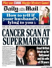 Daily Mail (UK) Newspaper Front Page for 21 November 2017