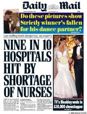 Daily Mail (UK) Newspaper Front Page for 21 December 2015
