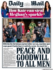 Daily Mail (UK) Newspaper Front Page for 21 December 2016
