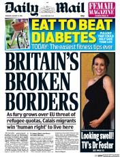 Daily Mail (UK) Newspaper Front Page for 21 January 2016