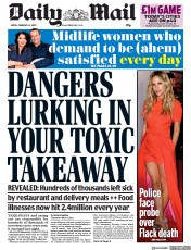 Daily Mail (UK) Newspaper Front Page for 21 February 2020