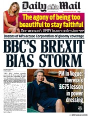 Daily Mail (UK) Newspaper Front Page for 21 March 2017