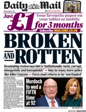 Daily Mail (UK) Newspaper Front Page for 21 March 2023