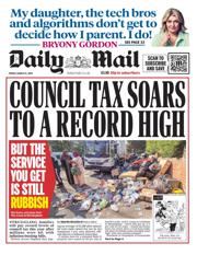 Daily Mail front page for 21 March 2025