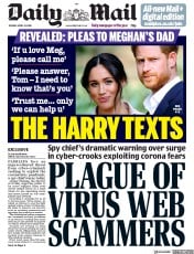 Daily Mail (UK) Newspaper Front Page for 21 April 2020