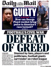 Daily Mail (UK) Newspaper Front Page for 21 April 2021