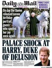 Daily Mail (UK) Newspaper Front Page for 21 April 2022