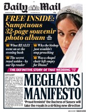 Daily Mail (UK) Newspaper Front Page for 21 May 2018