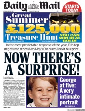 Daily Mail (UK) Newspaper Front Page for 21 July 2018
