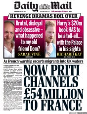 Daily Mail (UK) Newspaper Front Page for 21 July 2021
