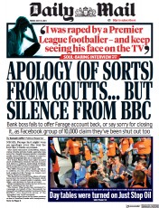 Daily Mail (UK) Newspaper Front Page for 21 July 2023