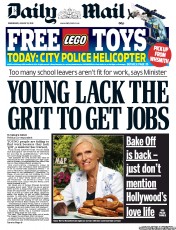 Daily Mail (UK) Newspaper Front Page for 21 August 2013
