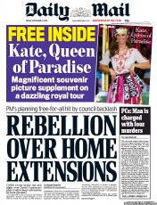 Daily Mail (UK) Newspaper Front Page for 21 September 2012