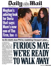 Daily Mail (UK) Newspaper Front Page for 21 September 2018