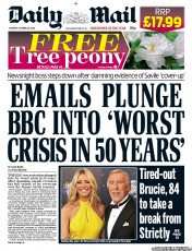Daily Mail Newspaper Front Page (UK) for 22 October 2012