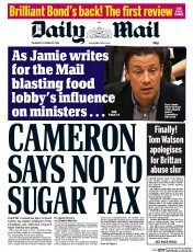 Daily Mail (UK) Newspaper Front Page for 22 October 2015