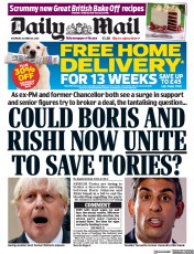 Daily Mail (UK) Newspaper Front Page for 22 October 2022