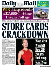 Daily Mail (UK) Newspaper Front Page for 22 November 2011