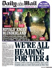 Daily Mail (UK) Newspaper Front Page for 22 December 2020