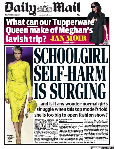 Daily Mail Newspaper Front Page (UK) for 22 February 2019