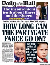 Daily Mail (UK) Newspaper Front Page for 22 April 2022