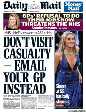 Daily Mail (UK) Newspaper Front Page for 22 May 2013