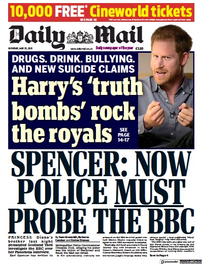 Daily Mail Newspaper Front Page (UK) for 22 May 2021