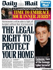 Daily Mail Newspaper Front Page (UK) for 22 June 2011
