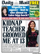 Daily Mail (UK) Newspaper Front Page for 22 June 2013