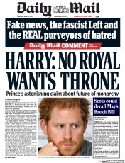 Daily Mail (UK) Newspaper Front Page for 22 June 2017