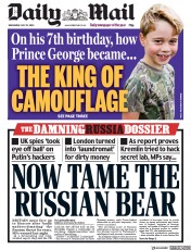 Daily Mail (UK) Newspaper Front Page for 22 July 2020