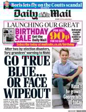Daily Mail (UK) Newspaper Front Page for 22 July 2023