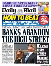 Daily Mail (UK) Newspaper Front Page for 22 August 2017